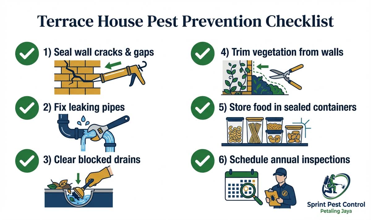 Terrace house pest prevention checklist